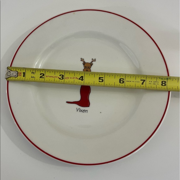 Santa’s Reindeer Vixen Desert Salad Plate 8.25” - Picture 2 of 3